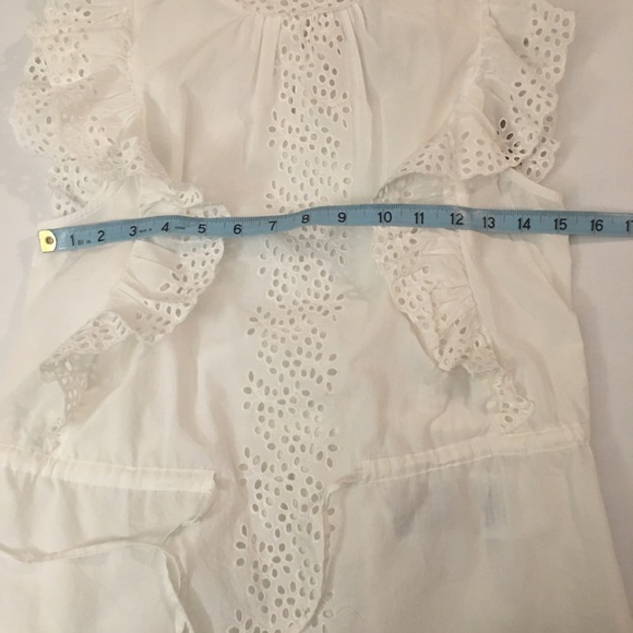 Aware White Eyelet Flutter Sleeve Top - Picture 9 of 9